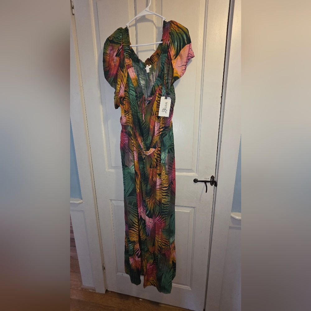 Terra & Sky Multicolor Ruched Dress
